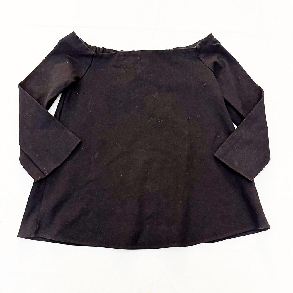 Tuckernuck Off The Shoulder Black 3/4 Long Sleeve Top R20646t Size Medium